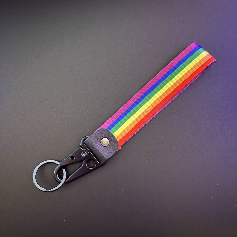 Rainbow Wristlet Lanyard Car Keychain Accessory